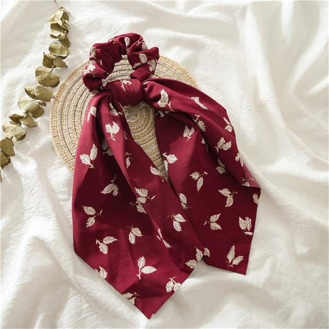 Gumička Šátek Bordeaux Feuilles En Folie