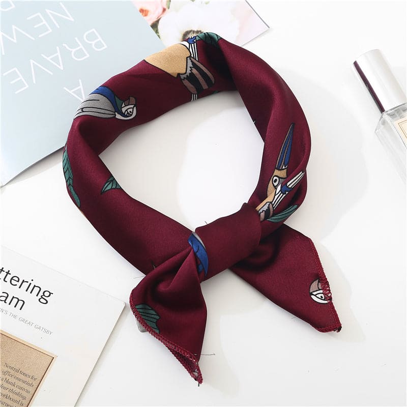 Šátek Na Vlasy 50 Burgundy - Papoušci A Tukani