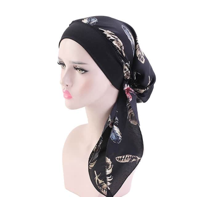 Lucille Fashion Dámský Chemo Šátek Černý Vzorovaný