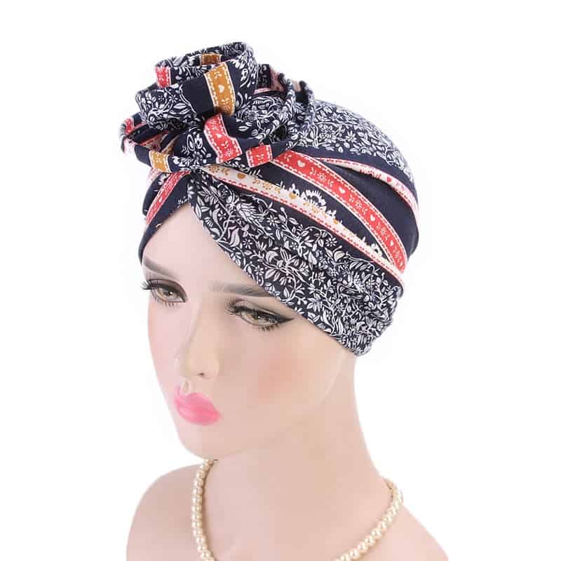 Modrý Chemo Šátek S Turbanem - Eulalie